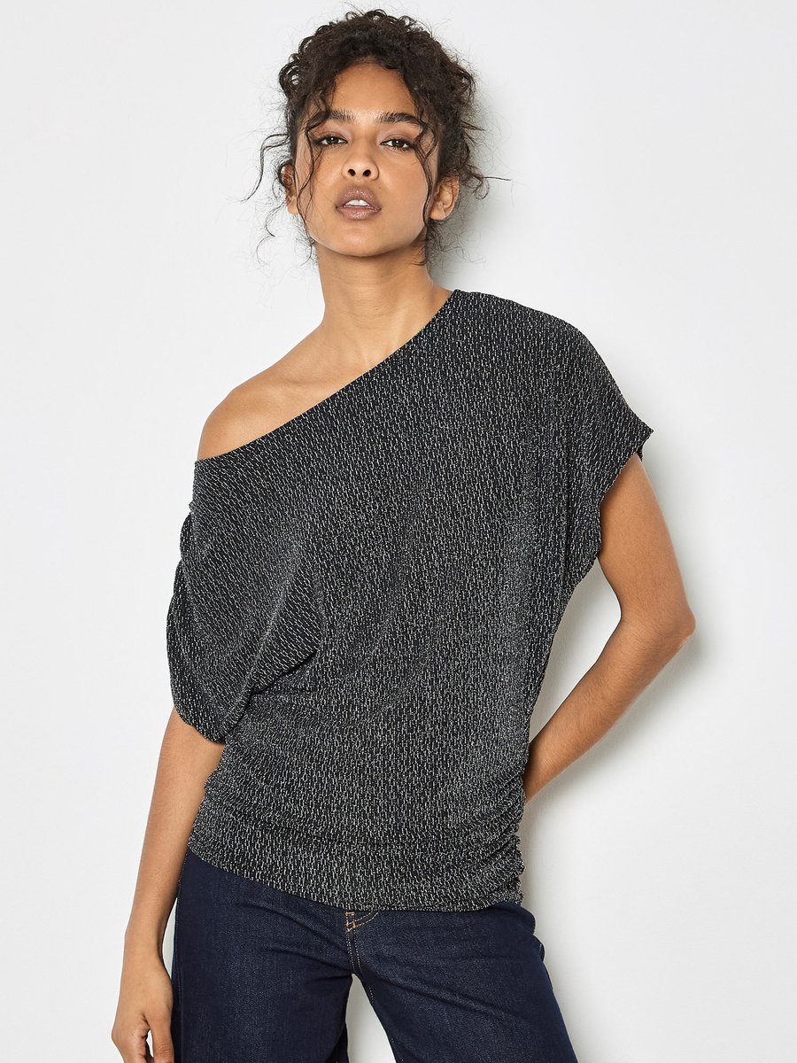 One-Shoulder Asymmetric Sparkle Top