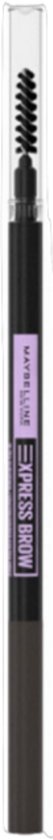 Maybelline Brow Ultra Slim wenkbrauwpotlood in de kleur 05 Deep Brown met een spoolie aan het uiteinde.