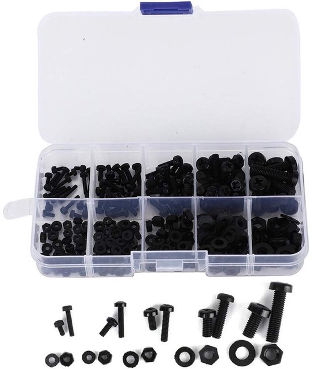 270 Stuks Nylon Moeren en Ringen Set - M2/M2.5/M3/M4/M5 Moeren voor Bevestiging en Montage