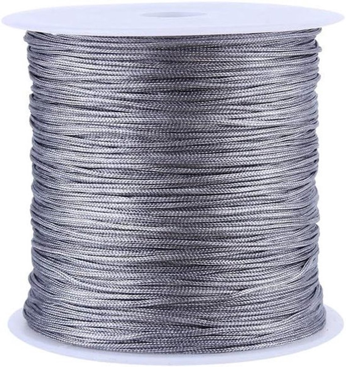0.8mm Nylon Chinese Knot Koord Rattail Macrame Draad Grijs, 100M Lengte, Flexibele Breigaren voor Sieraden en Ambachtelijk Werk