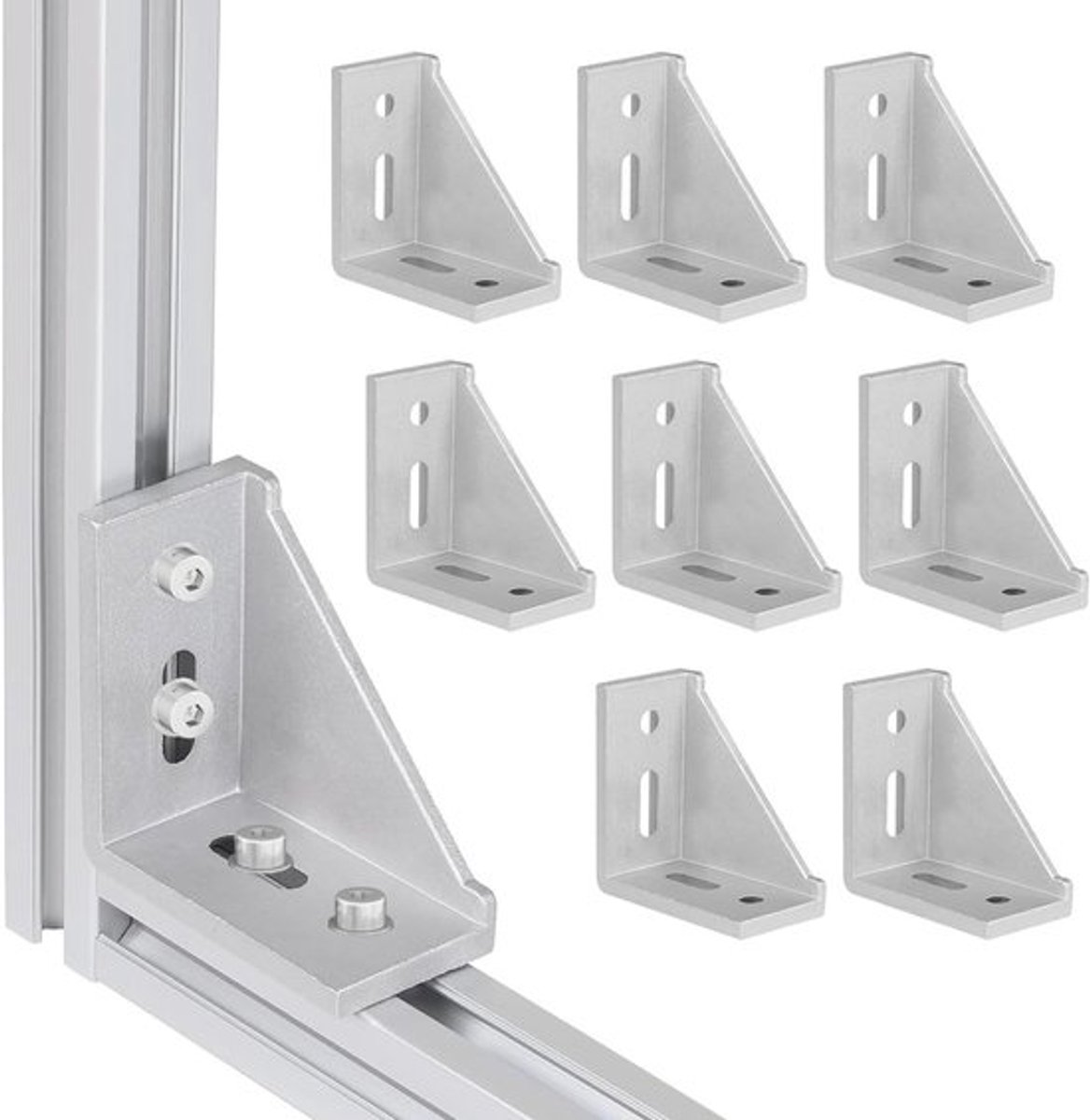 Aluminium Hoekprofiel 40x80, 90 Graden Hoekverbinder, Corrosiebestendige Hoekstukken voor DIY en Industrie, Eenvoudig te Monteren en Duurzaam