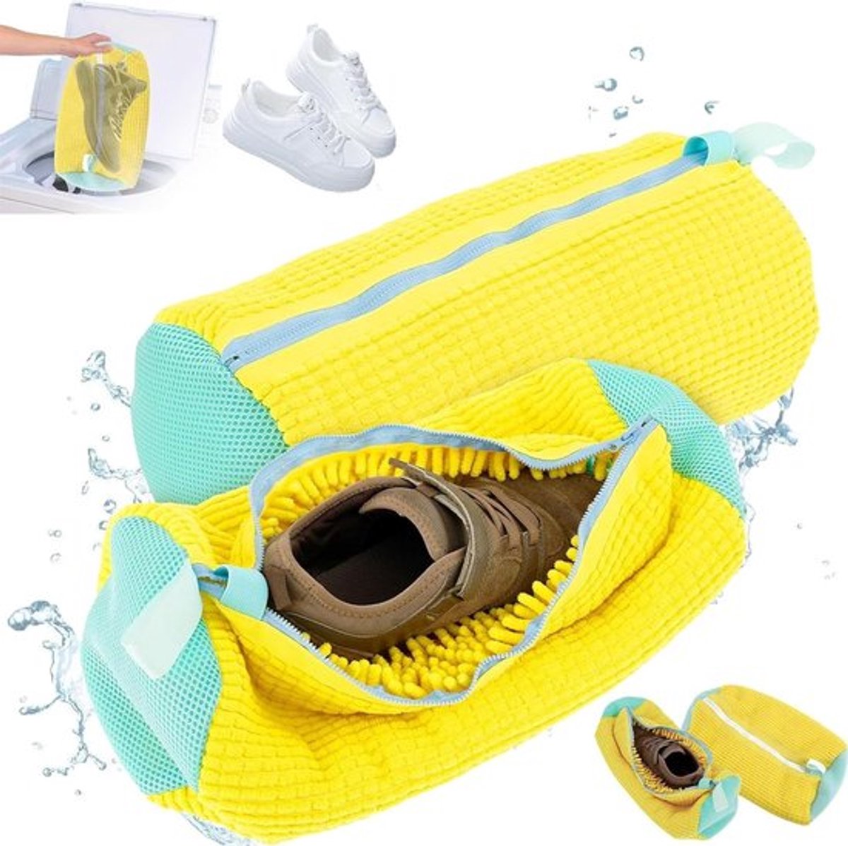 Schoenentas Set van 2, Beschermende Waszak voor Schoenen, Organizer voor Reizen en Thuisgebruik