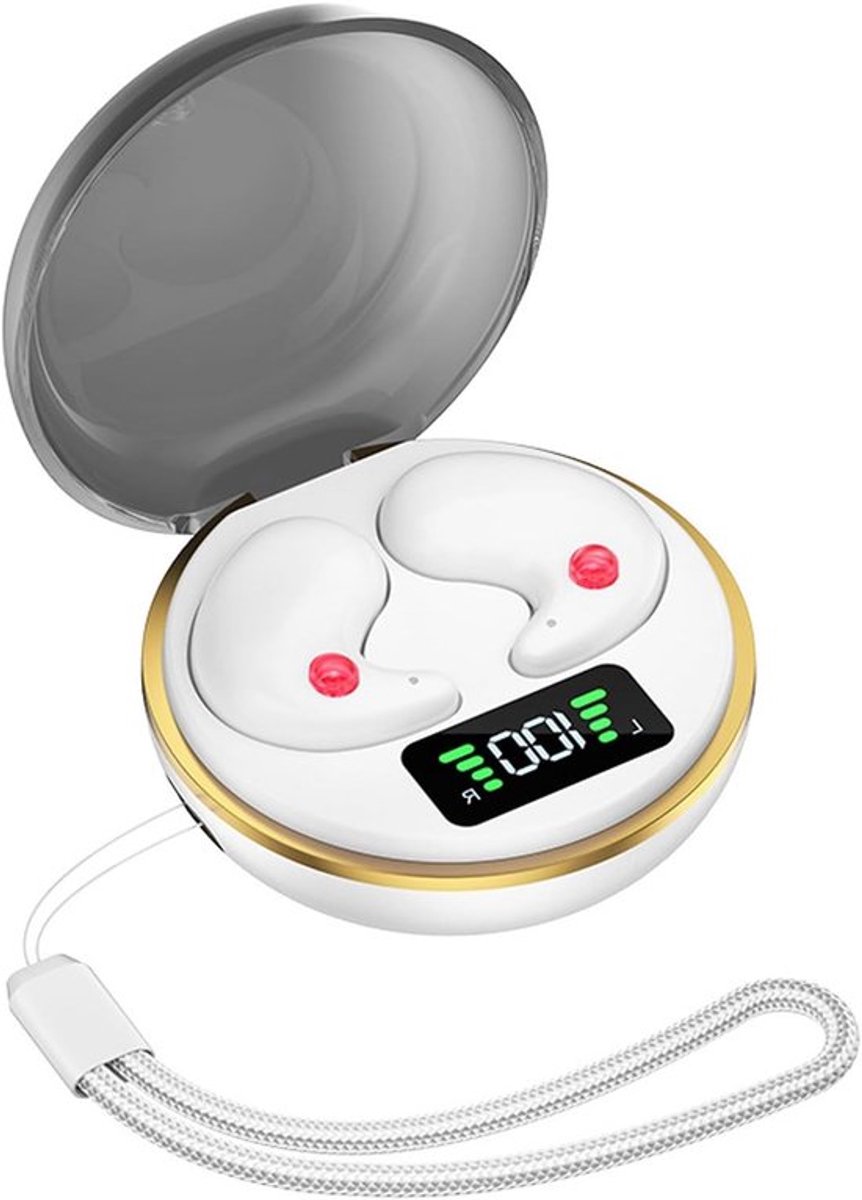 Draadloze Mini Bluetooth Oordopjes voor Slaap - Geluidsisolatie en Oplaadcase - Ideaal voor Comfortabel Slapen en Meditatie