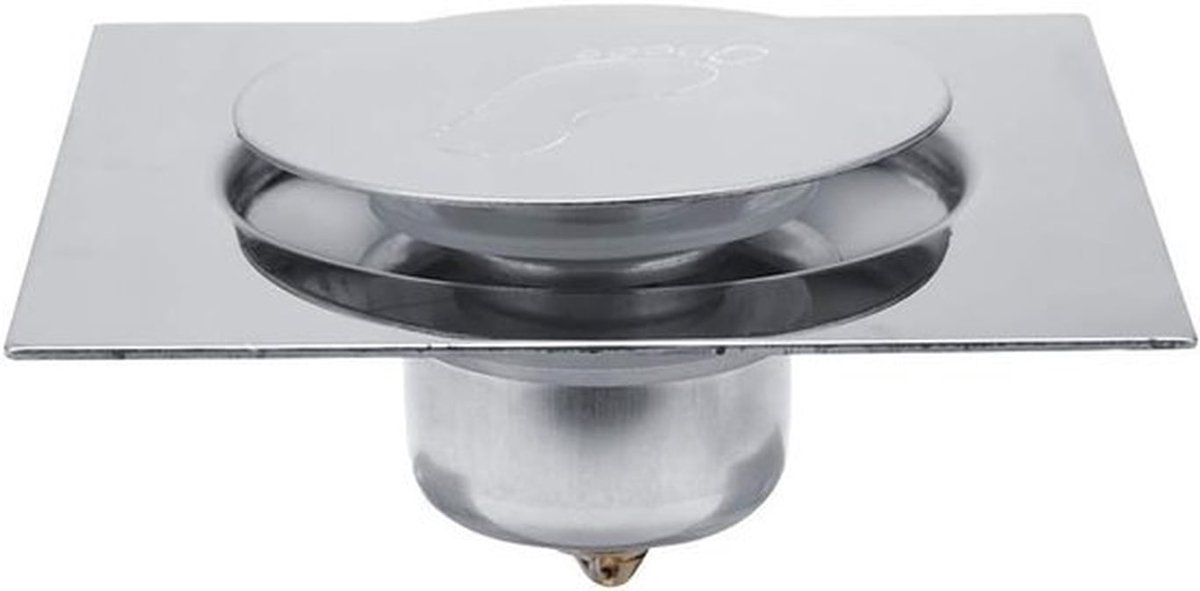 Vierkante Pedal Shock Type Deodorant Vloerafvoer van RVS voor Badkamer en Wasruimte, 10x10 cm