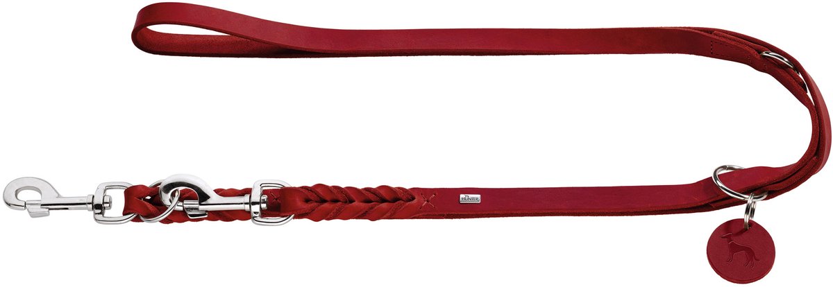 Hunter Verstelbare Hondenriem Solid Education Rood 200 cm x 13 mm