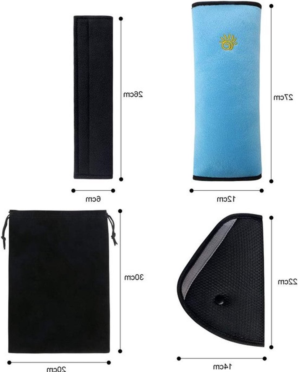 Comfortabele Autogordel Kussen met Versteller voor Kinderen en Volwassenen - 3 Stuks - Schouderpads voor Veiligheid en Comfort in de Auto