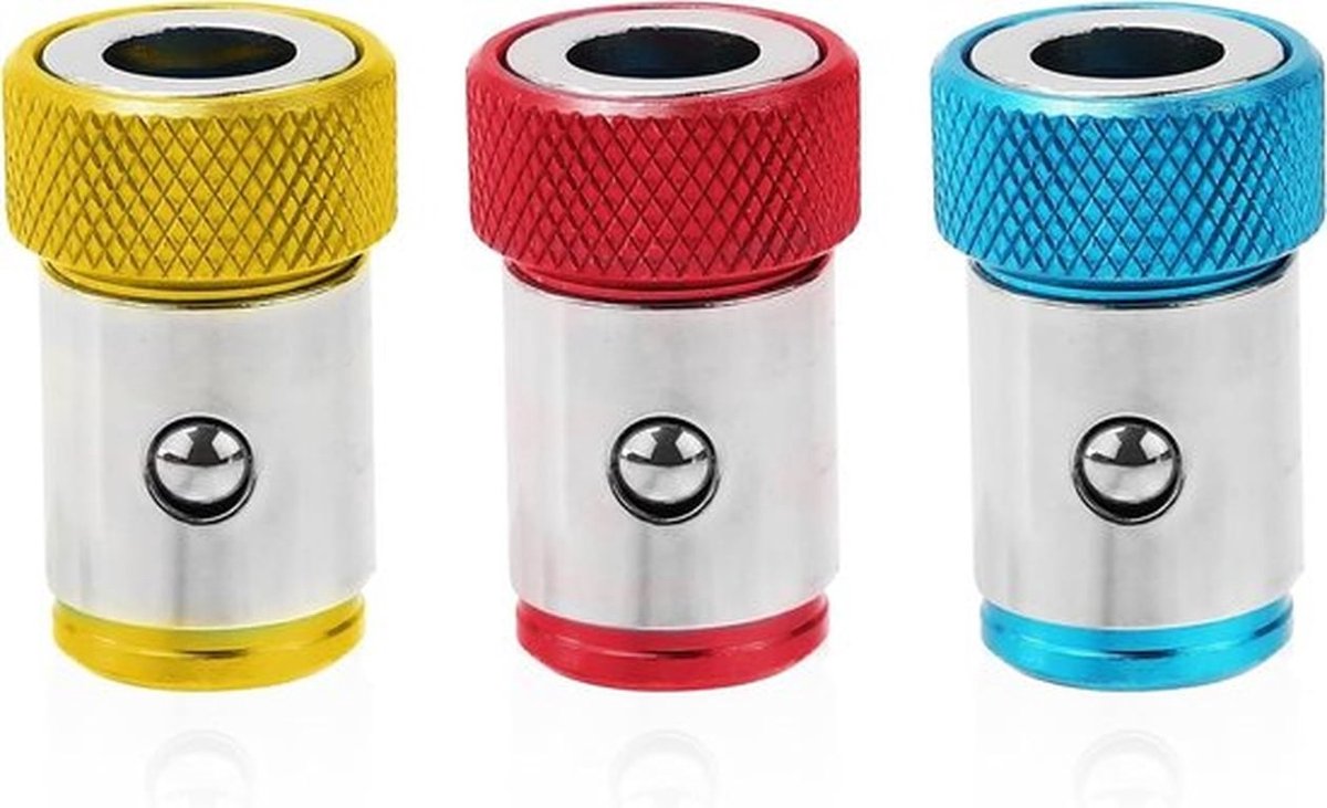 Set van 3 Magnetische Schroevendraaier Ringen - Verwijderbare Bevestiging voor 1/4in Hex Schroevendraaiers en Power Bits, Ideaal voor Klussen en Onderhoud