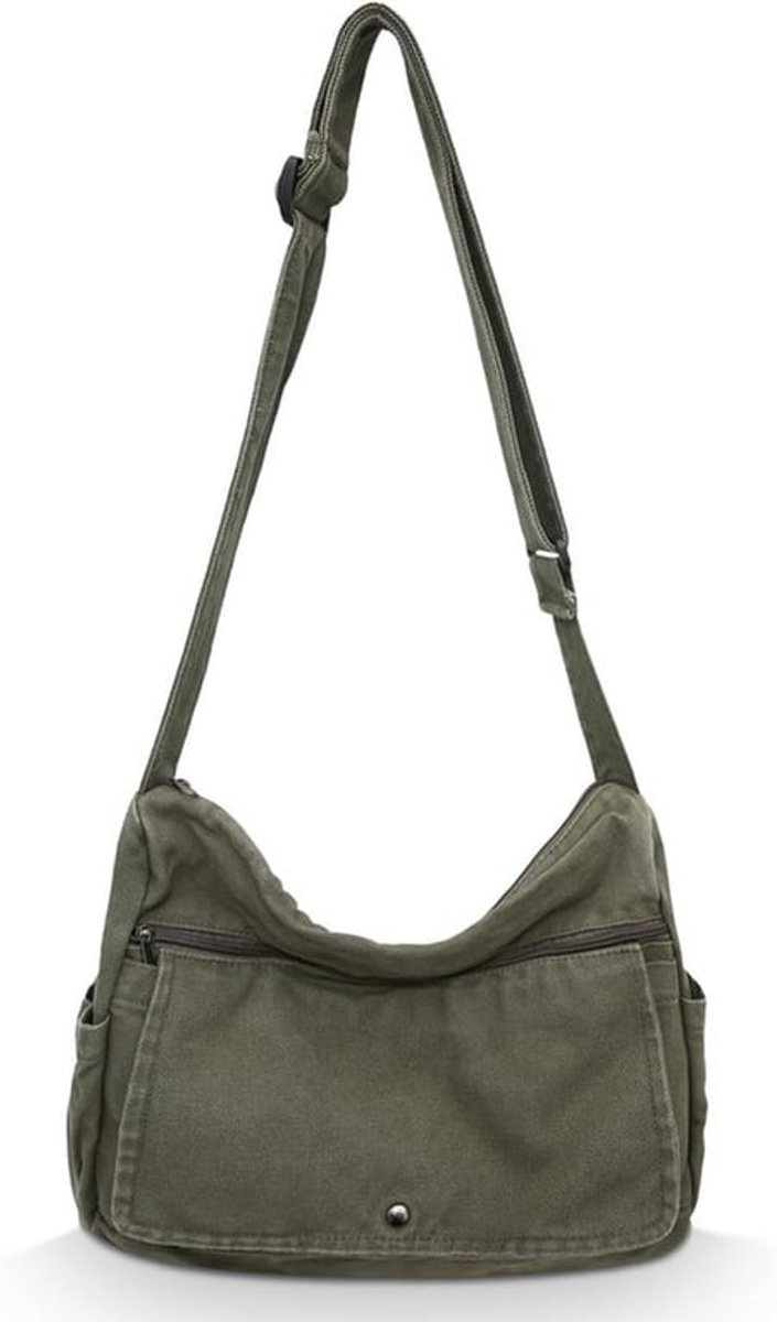 Unisex canvas schoudertas van Oxford-stof voor dagelijks gebruik, kantoor en reizen - ruimte voor essentials, duurzaam en stijlvol