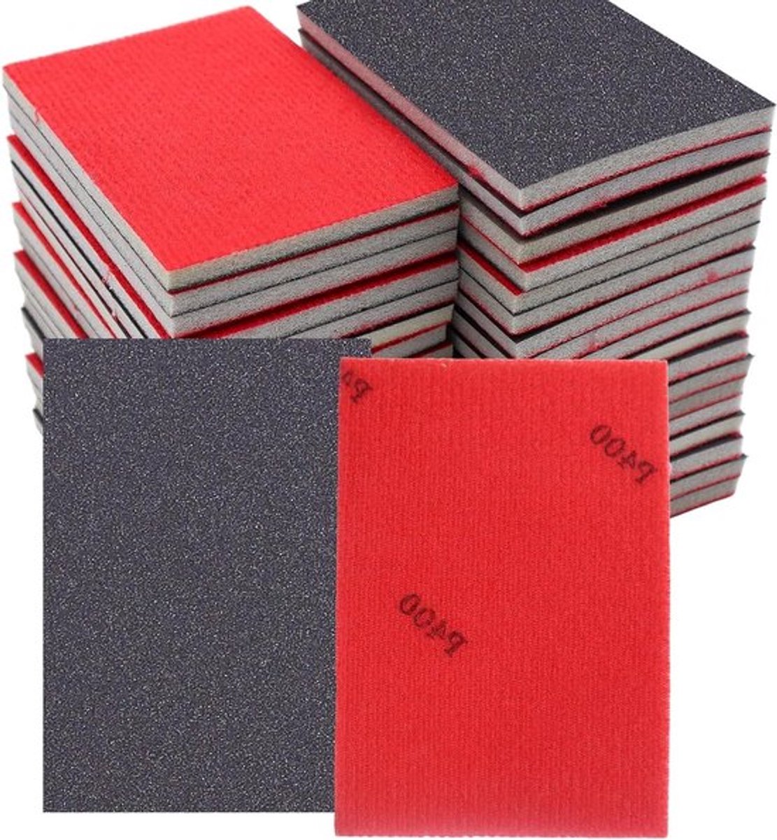 Herbruikbare schuursponges 400 grit, wasbaar voor metaal, hout, muren en kunststof - 30 stuks