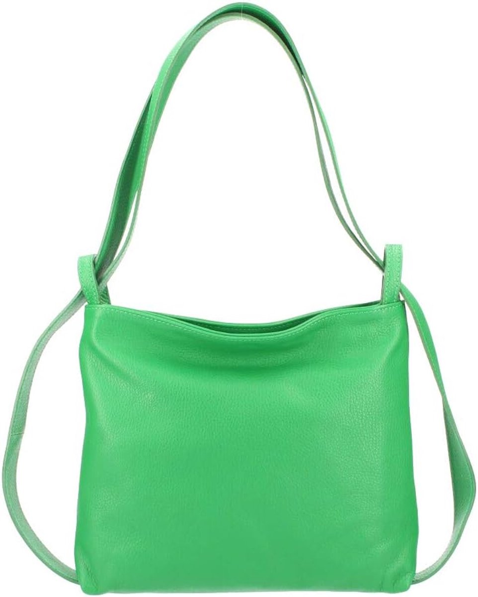 Genuine Leather Shoulder Bag in Handbag for Women 30 x 26 x 6 cm Made italy, green - ShopVlot