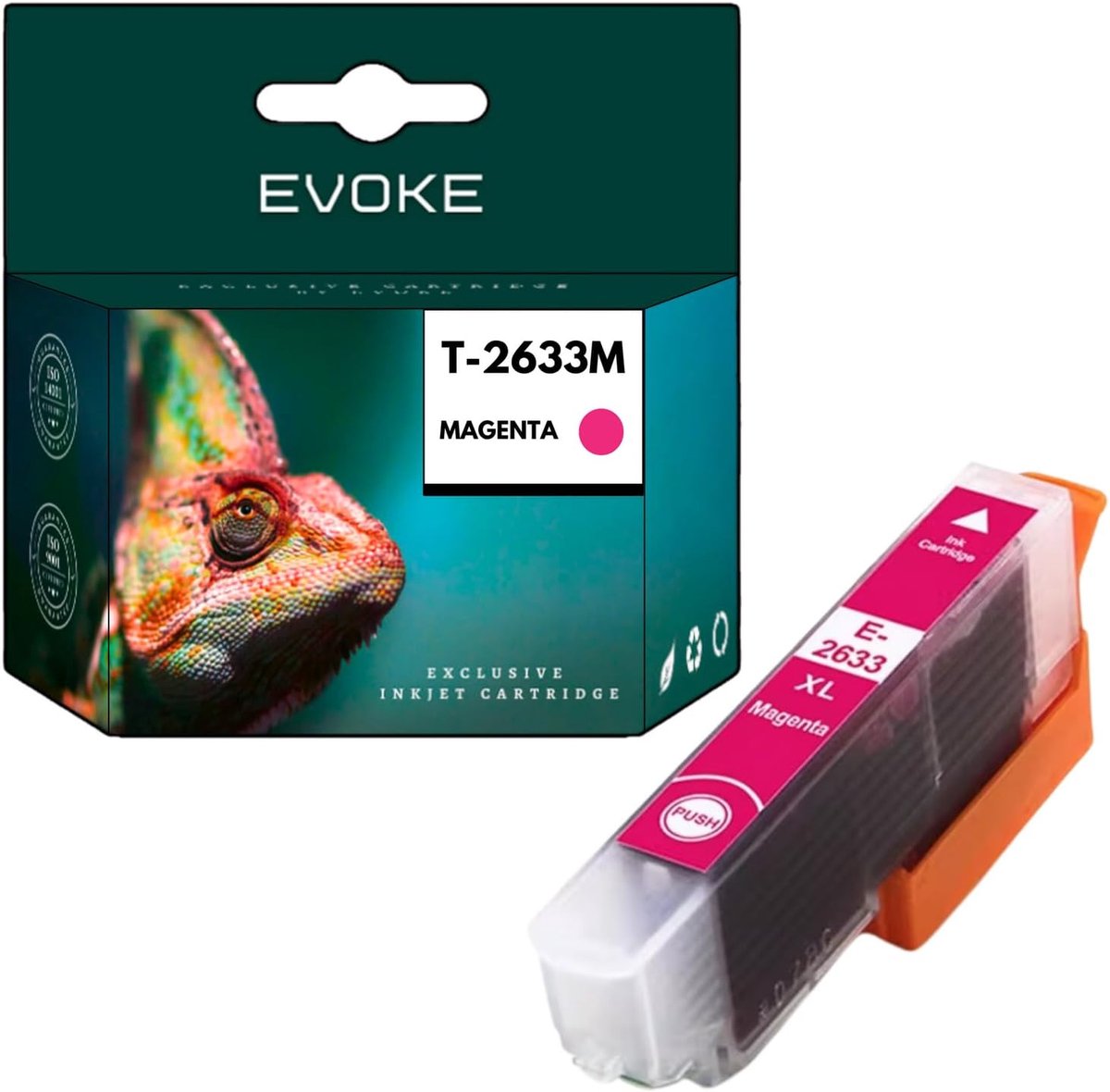 EVOKE T2633 Inkt Compatibel met Epson XP510 XP520 XP600 XP605 XP610 XP615 XP620 Rood (Magenta) 1010 pagina's 14 ml - ShopVlot
