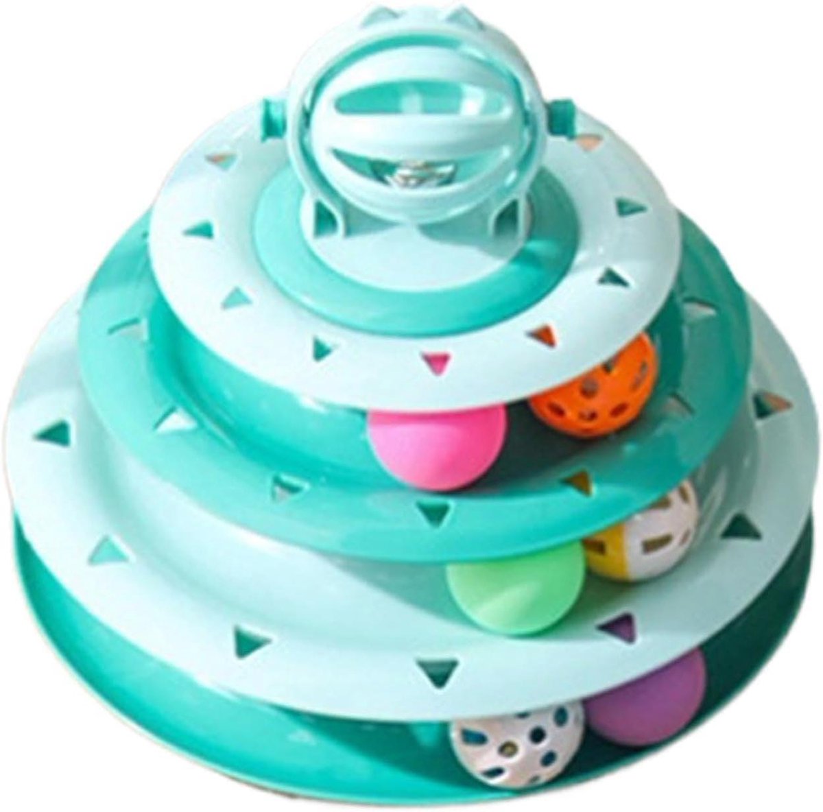 Katten Draaitafel Puzzel - Katten Toren Speelgoed - Verveling Bestrijden - Vier Lagen Ballen