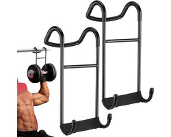 QSLKI 2PCS Dumbbell Stand, Belastingscapaciteit Binnen 102kg, Dumbbell Haken Zwaar Voor Barbell, Fitness, Borst - ShopVlot