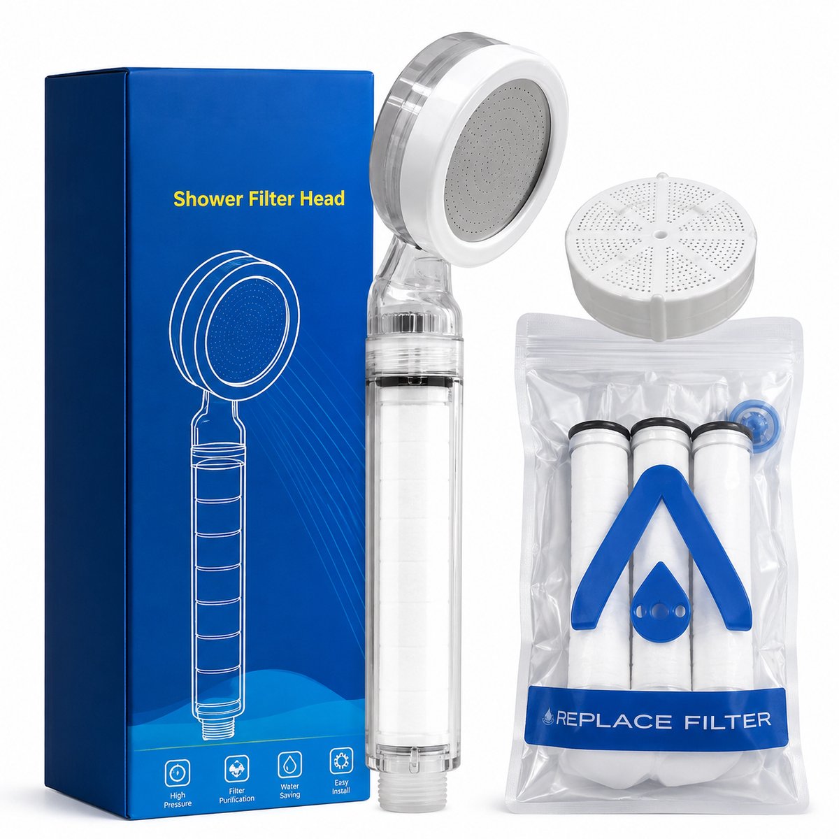 Lamor Douchekop met filter - Douchefilter - Waterfilter - Waterfilters - PP-filter - Calcium-sulfietfilter - Nabehandelingsfilter