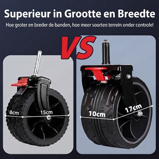 Lìon® Bolderkar - Opvouwbare Wagen Met Remmen - 150kg Laadvermogen - Groen - 92cm x 57cm x 97cm van Lion — afbeelding 5