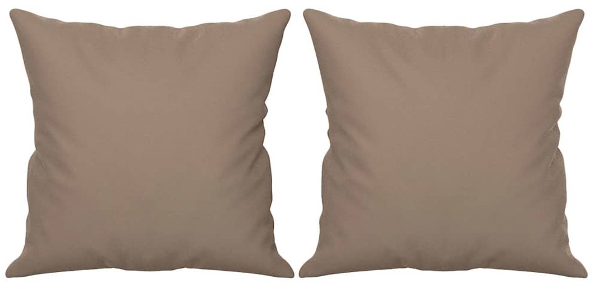 vidaXL Sierkussens - 2 - st - 40x40 - cm - microvezelstof - taupe