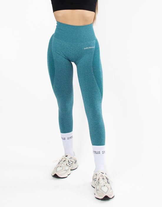 Modesty High-Waist Legging - CAPO FINALE - Leggings - XS - Kleur Groen - Sportkleding - Activewear - Gymkleding - Fitnesskleding - Sportoutfit - Fitness - Hardlopen - Crossfit - Yoga - Pilates - Krachttraining — afbeelding 3
