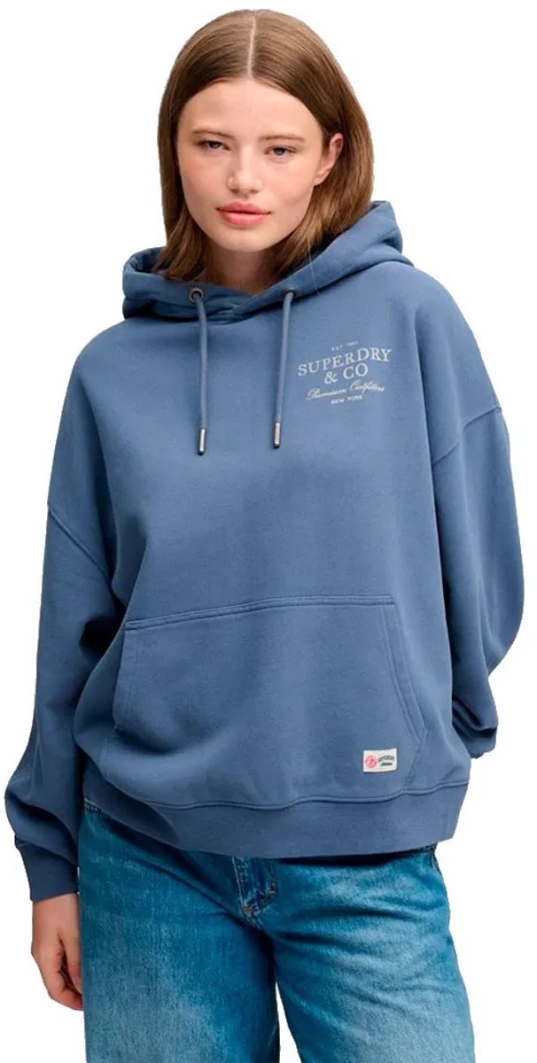 Superdry Luxe Casual Hoodie Relaxed Pasvorm Dames Hoodies Vintage Indigo