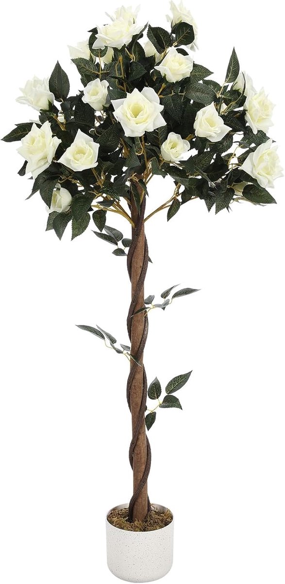 Triumpunpre - Kunstplant‑120cm‑wit‑in pot‑uv bestendig‑binnen buiten‑tuindecoratie‑polyester