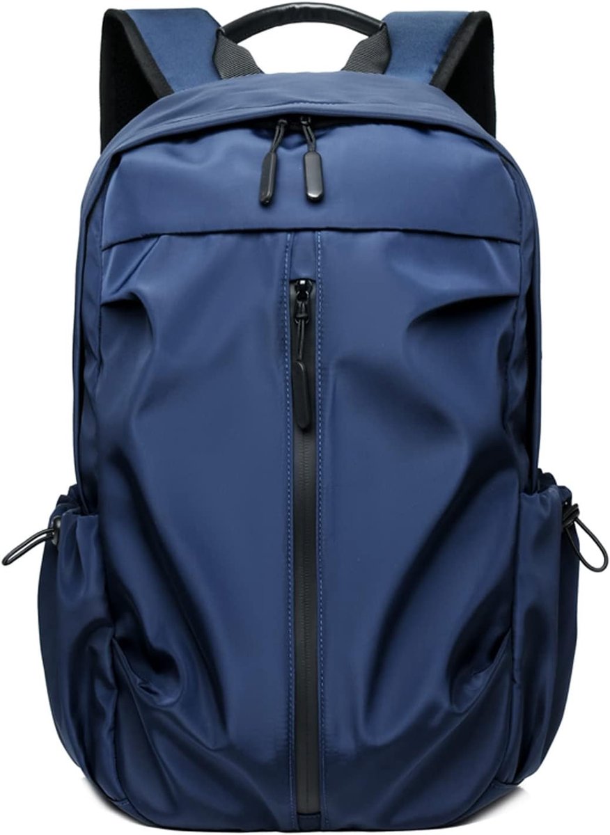 Reisrugzak - Met USB Oplaadpoort en Bagageriem - Waterbestendige Laptoprugzak voor Werk Zaken Gym Sport en Weekendtrip - Formaat 30x14.5x45 cm - Blauwe Kleur