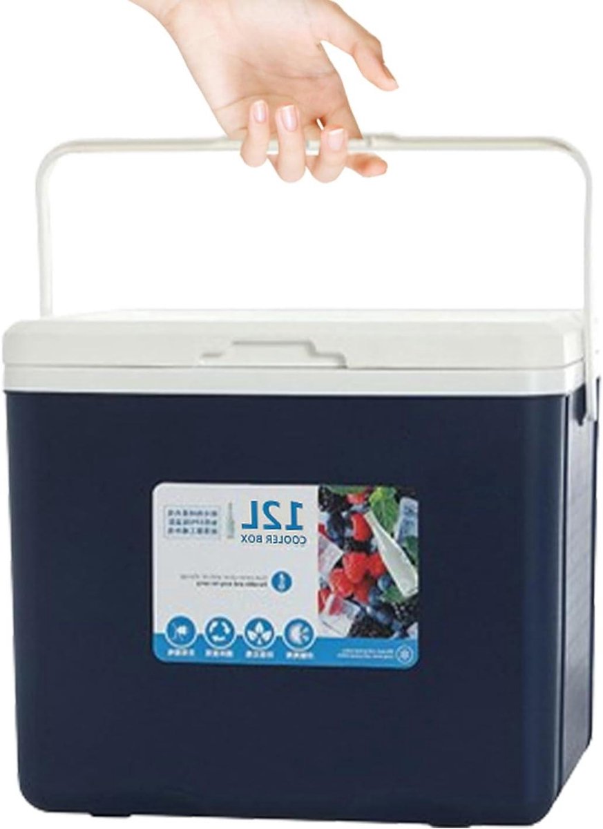 Geïsoleerde koelbox - Autokoeler Voedselcontainer - Picknick en Reizen - Duurzame Warmte- en Koudeopslag - 12 liter - Blauw