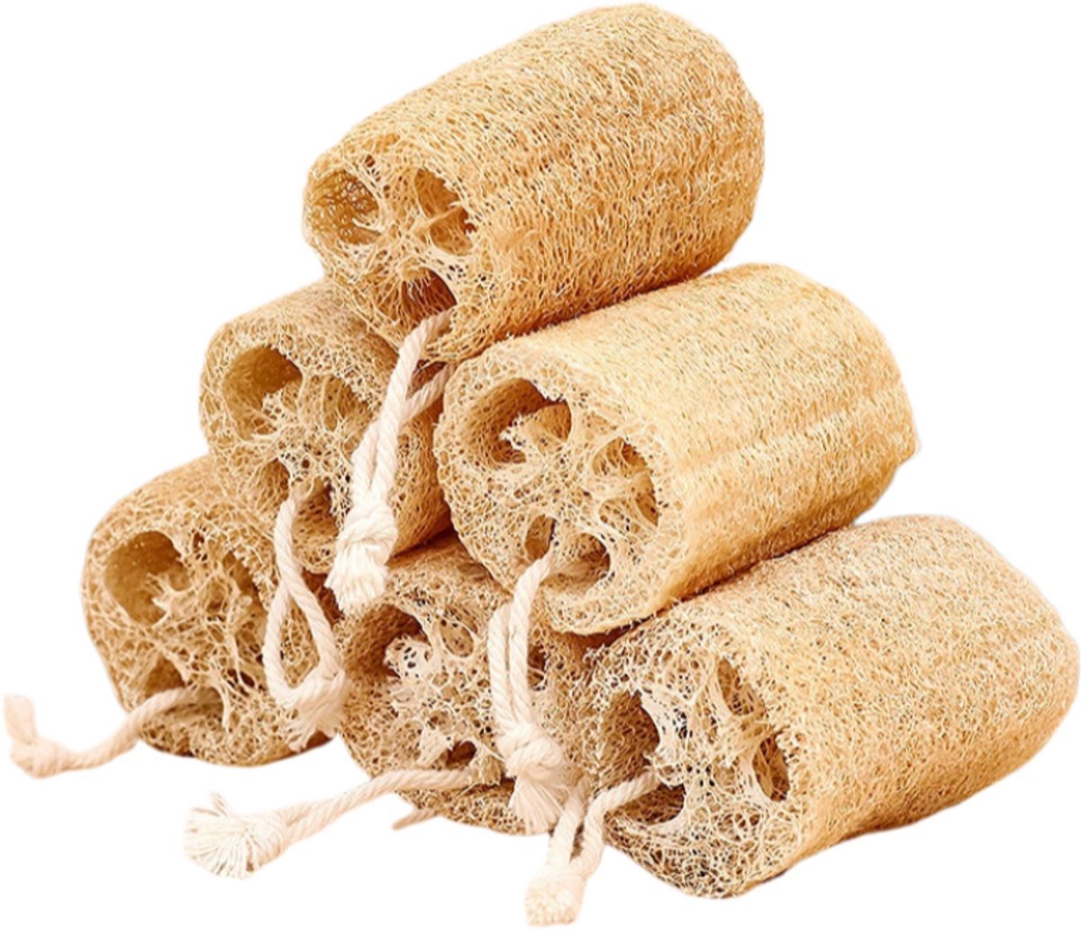Casalora - Natuurlijke Loofah Spons - 7 Stuks - Lichaamsscrubber voor Douche - Exfoliërende Bad Spons