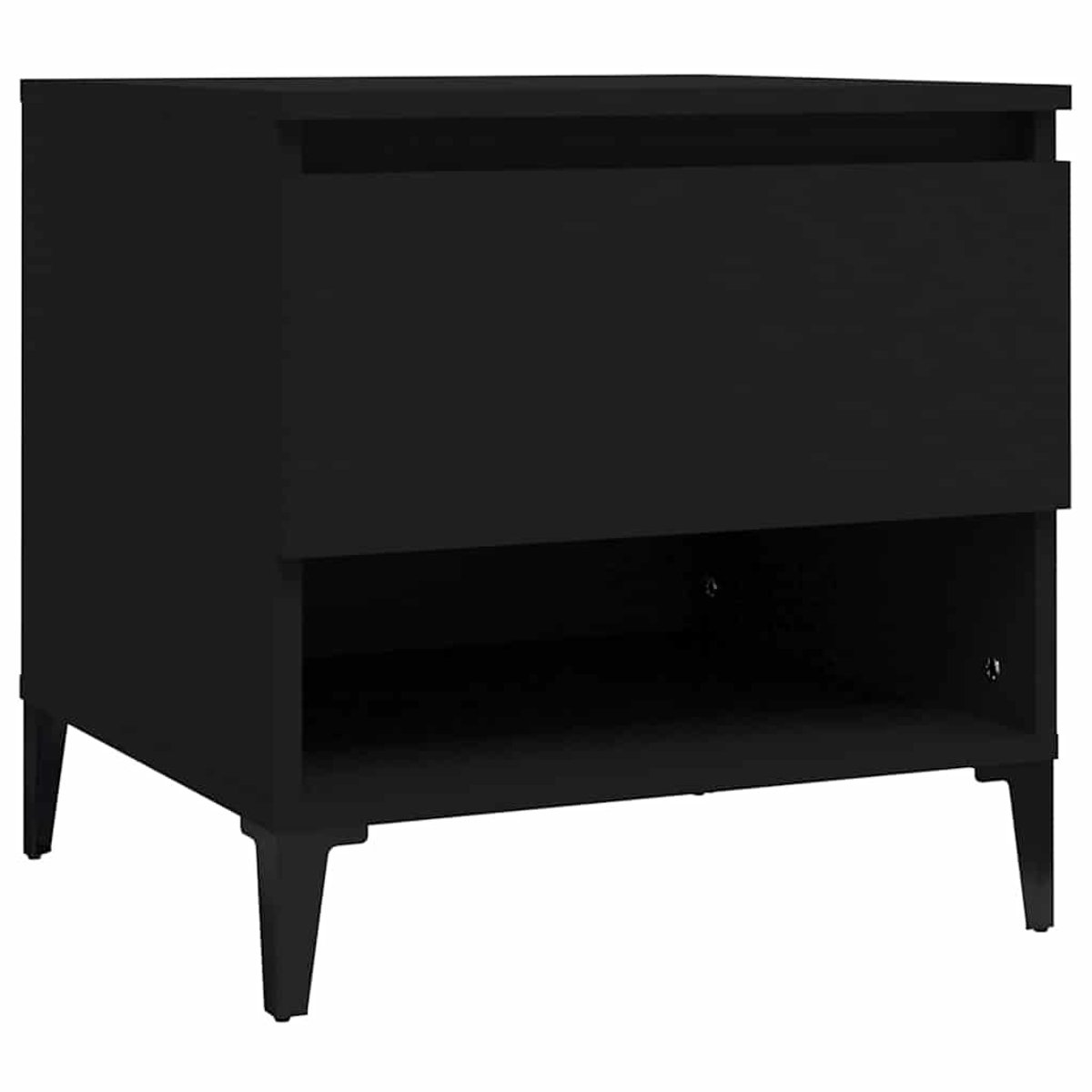 vidaXL Bijzettafel - 50x46x50 - cm - bewerkt - hout - zwart