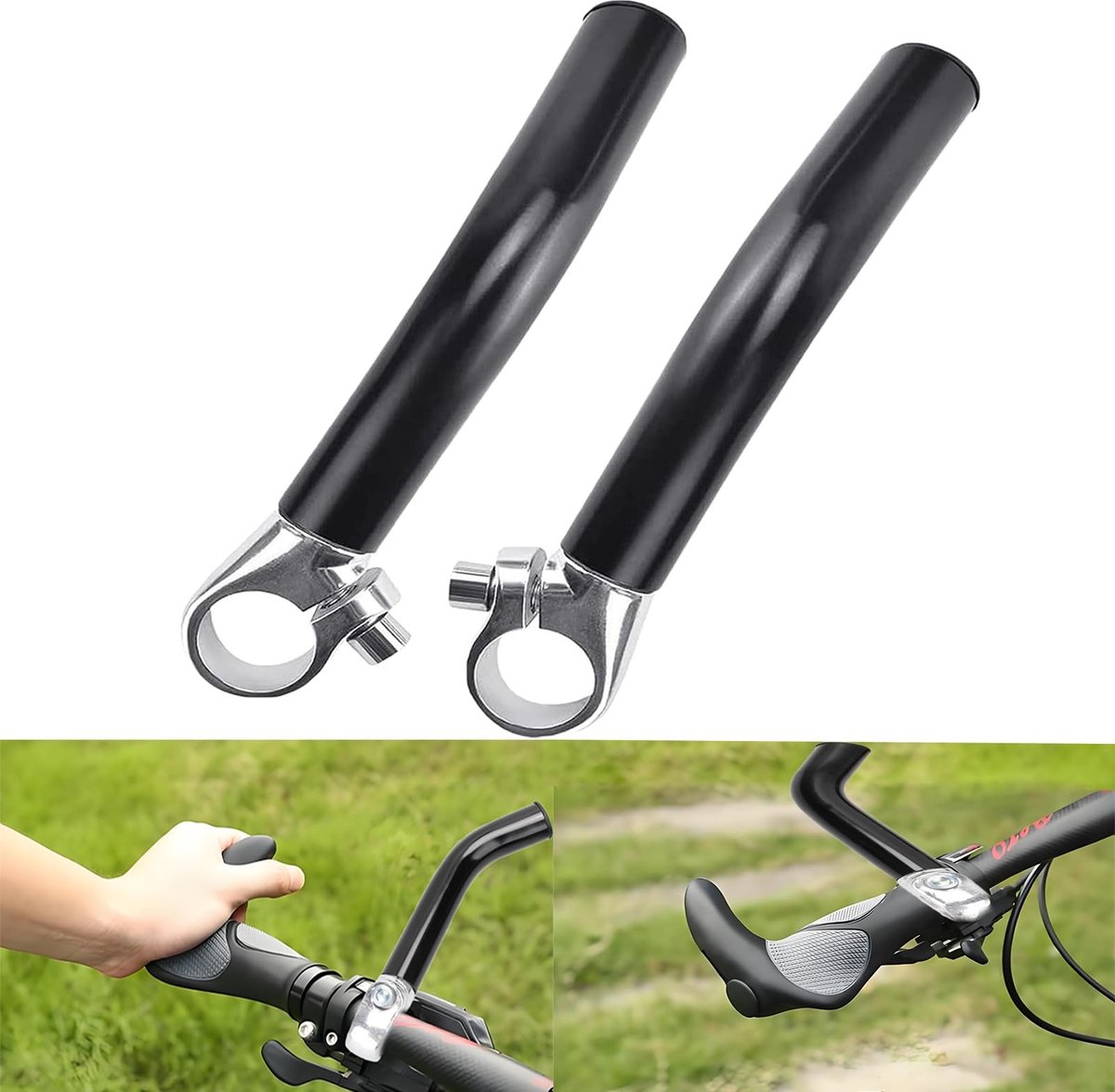 Solidchoice - Set van 2 Aluminium Fietshandvatten