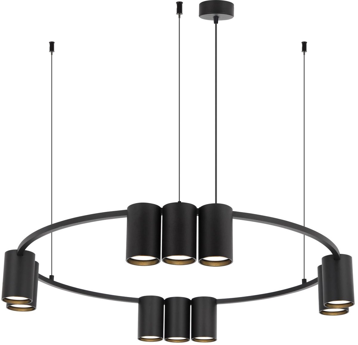 ISE hanglamp in zwart, diameter 60 cm, 10x GU10-fitting (lichtbron niet inbegrepen), collectie Deco
