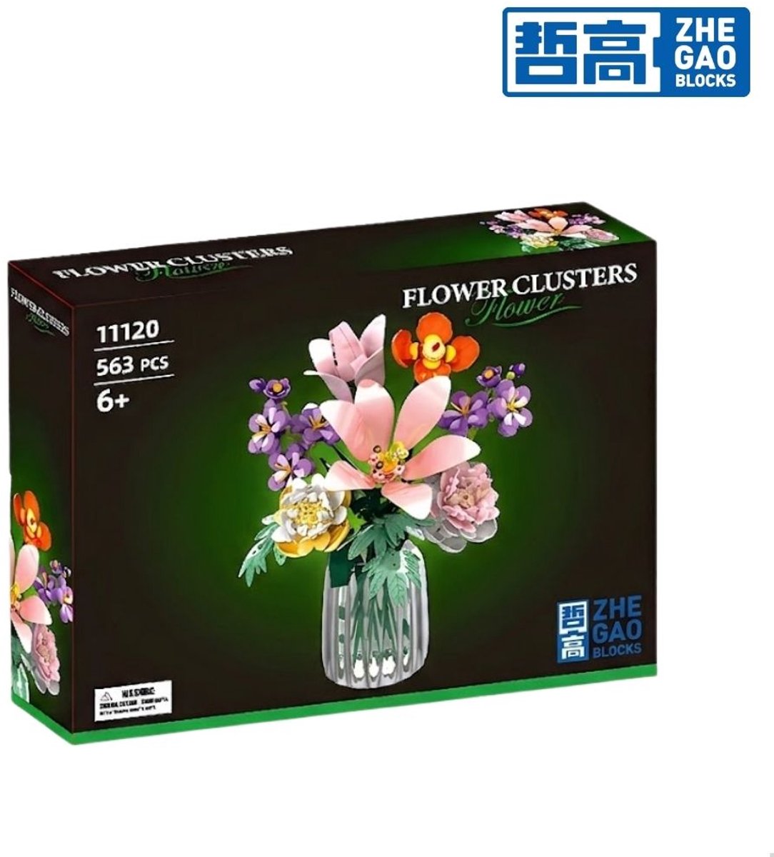 Zhe Gao 11120 Zomer bloemen boeket bouwset | Botanical Flowers Collection modelbouw | Classic Creator STEM speelgoed bouwpakket voor volwassenen en kinderen | Educatief decoratie Kunstbloemen niet geschikt voor Lego | bouwdoos met 563 bouwstenen — afbeelding 9