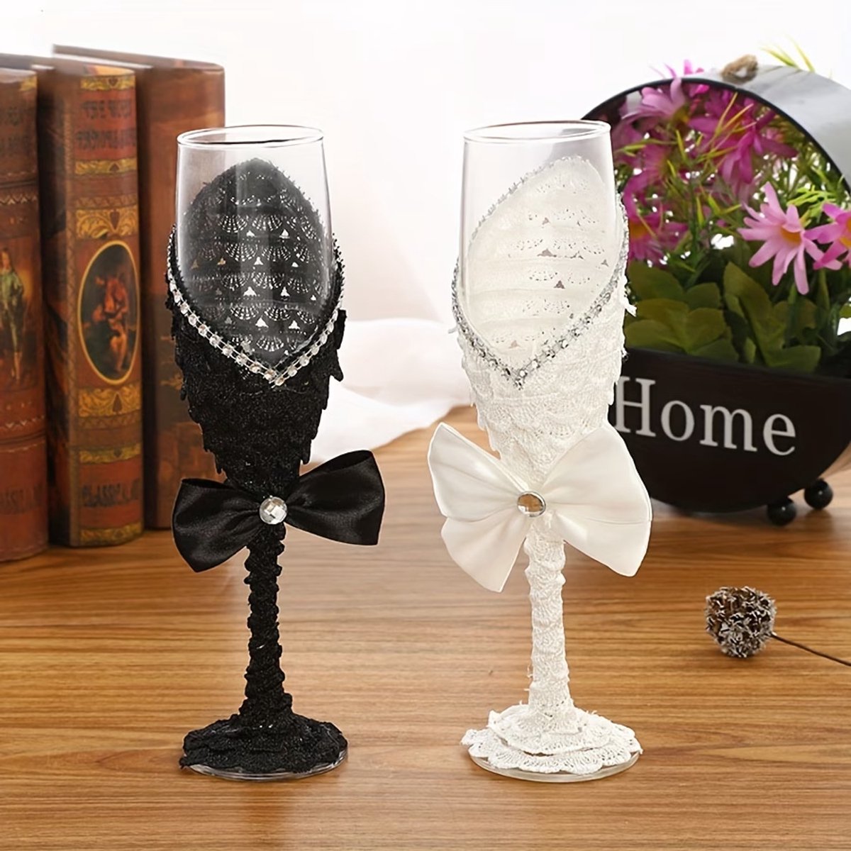 Lzwintrading - Champagneglazen Bruiloft - Cadeau voor Verjaardag, Huwelijk, Kerstmis, Heldere Bubbelglazen voor Dames, Heren