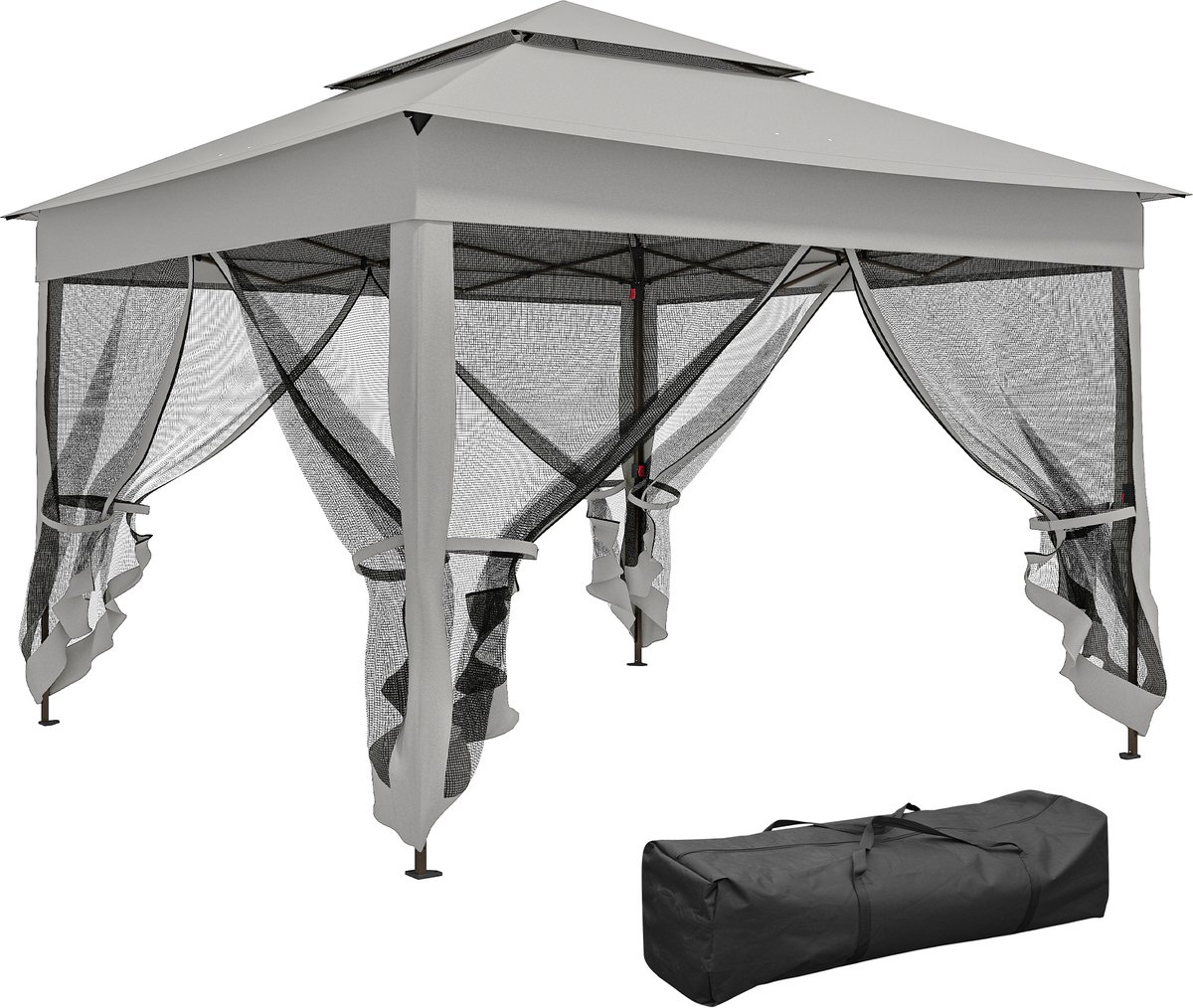 Rechthoekige tuinparasol – verstelbare hellingshoek – aluminium – 200 cm × 130 cm – lichtbeige