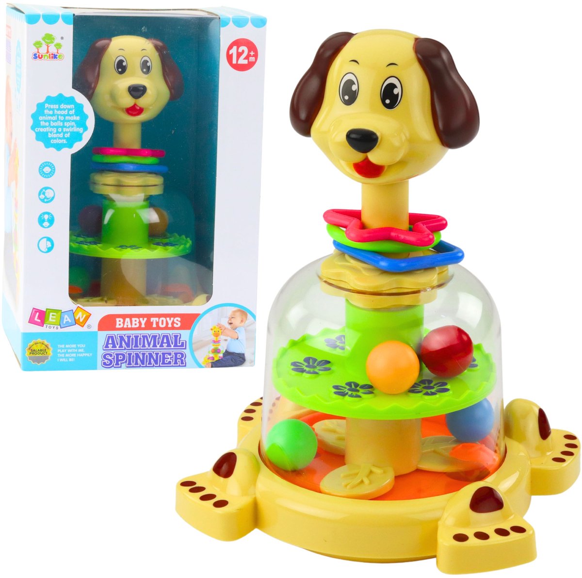 Interactieve tol voor peuters Hond Kleurrijke ballen