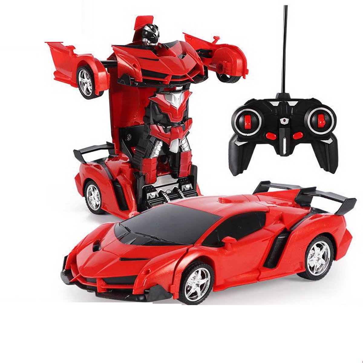 Auto Robot Transformer + Afstandsbediening Vervormde auto 2in1 Multifunctioneel Kleur Rood