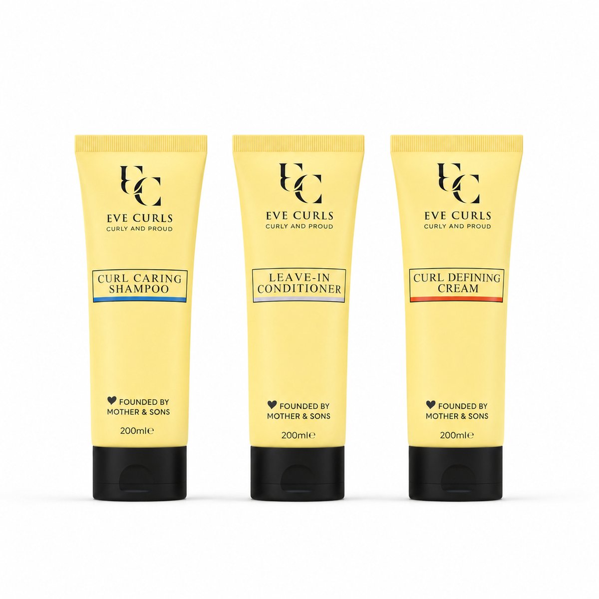 Eve Curls Krullen Verzorging 3 Pack - Krullend Haar Producten - Shampoo en Conditioner - Curly Girl Haarverzorging - Krullen Haarstyling - Voordeelverpakking - 3 x 200ml