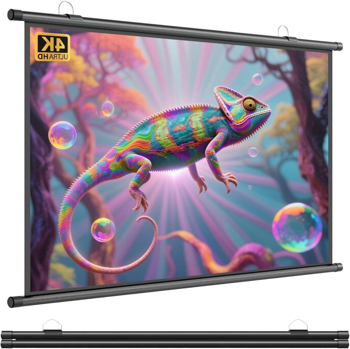 Projectiescherm - Thuisbioscoop scherm - Films kijken - Kreukvrij glasvezel - 72 inch 4:3 - Wit
