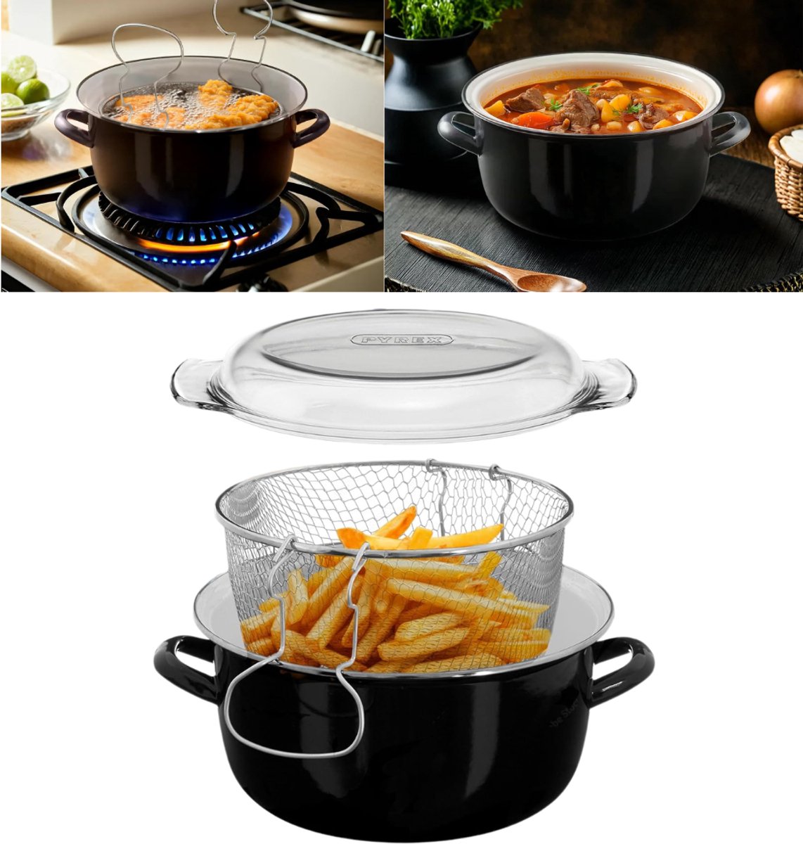 Zavio® Frituurpan - Friteuse - Frituurketel