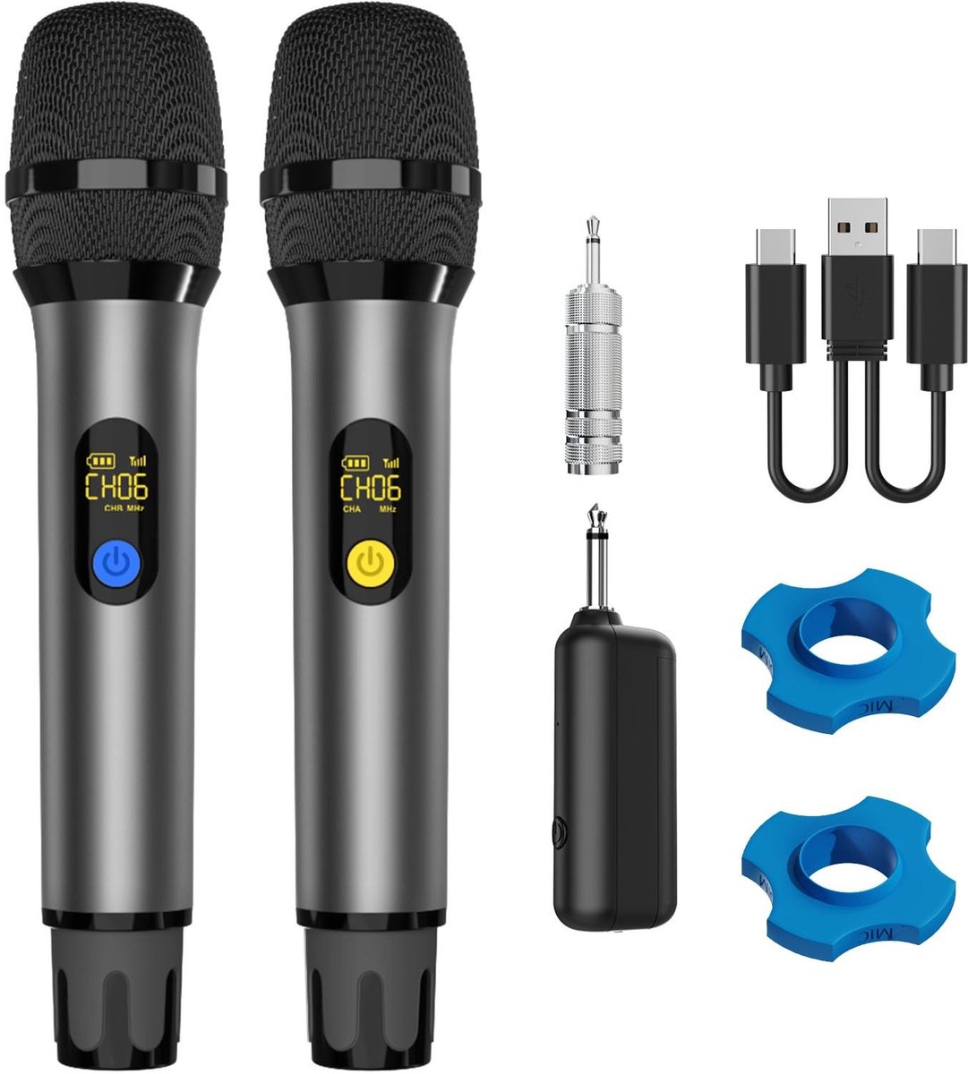 Solidchoice - Draadloze UHF Microfoon Set - 2 Handheld Microfoons voor Karaoke en Evenementen