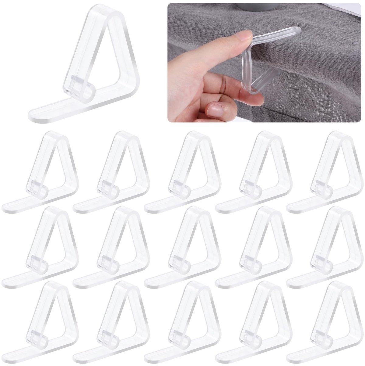 Tafelkleedclips - Buitentafels - Set van 16 - Transparant - ABS-kunststof