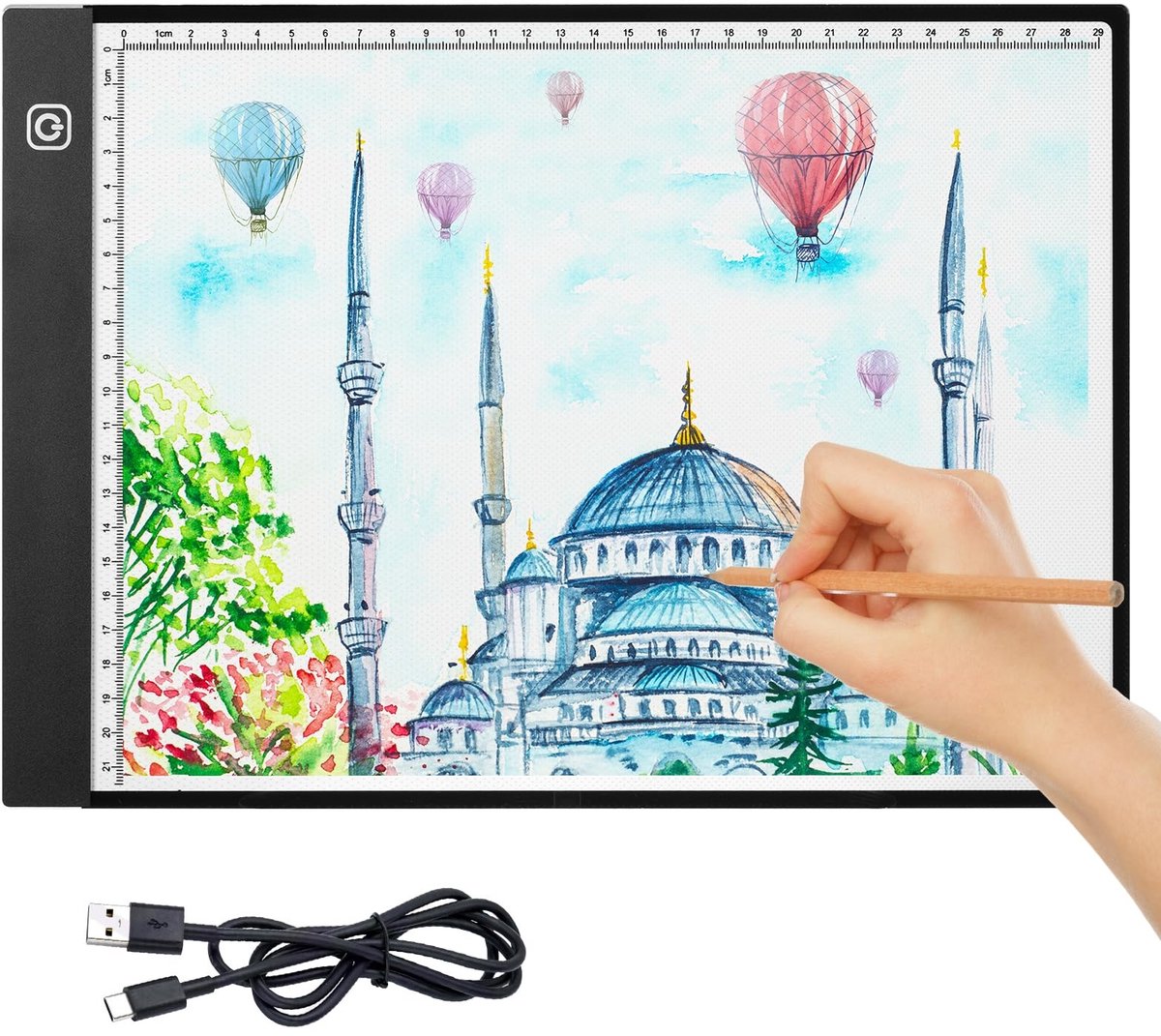 Solidchoice - A4 LED Light Pad voor Tekeningen met 3 Instelbare Helderheidsniveaus
