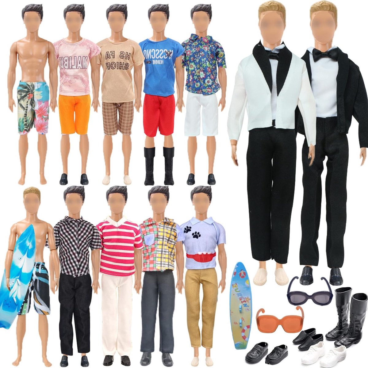 Solidchoice - 23-delige Kleding- en Accessoireset voor Poppen