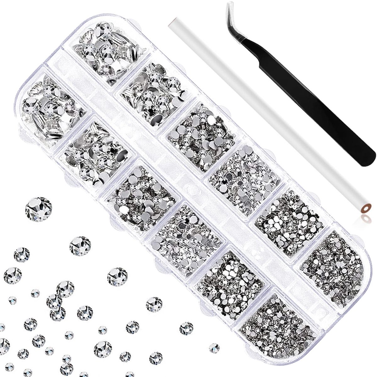 Solidchoice - Set van 1440 Strass Steentjes voor Nagelkunst