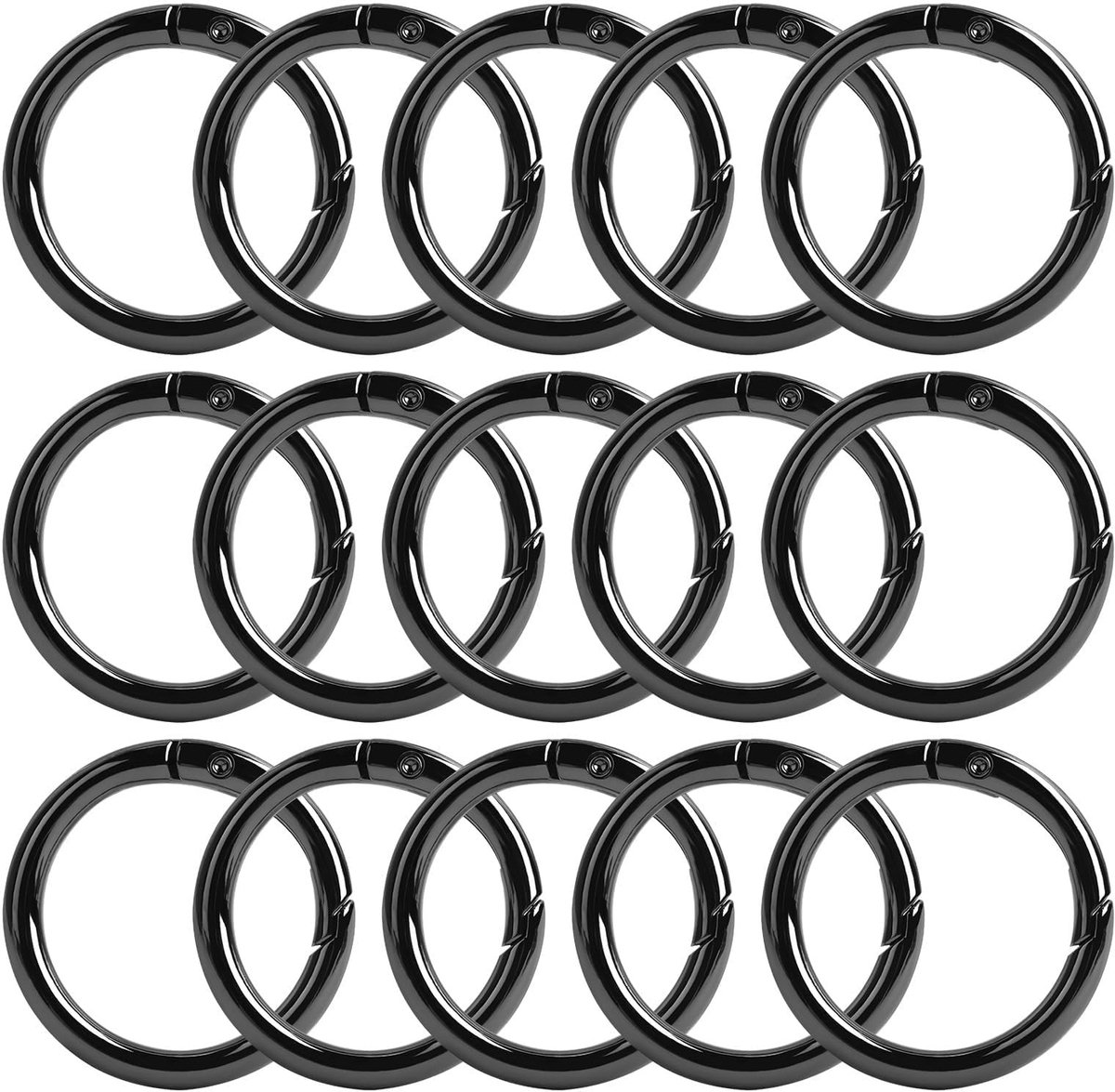 Solidchoice - Set van 15 Ronde Karabijnhaken van Zinklegering