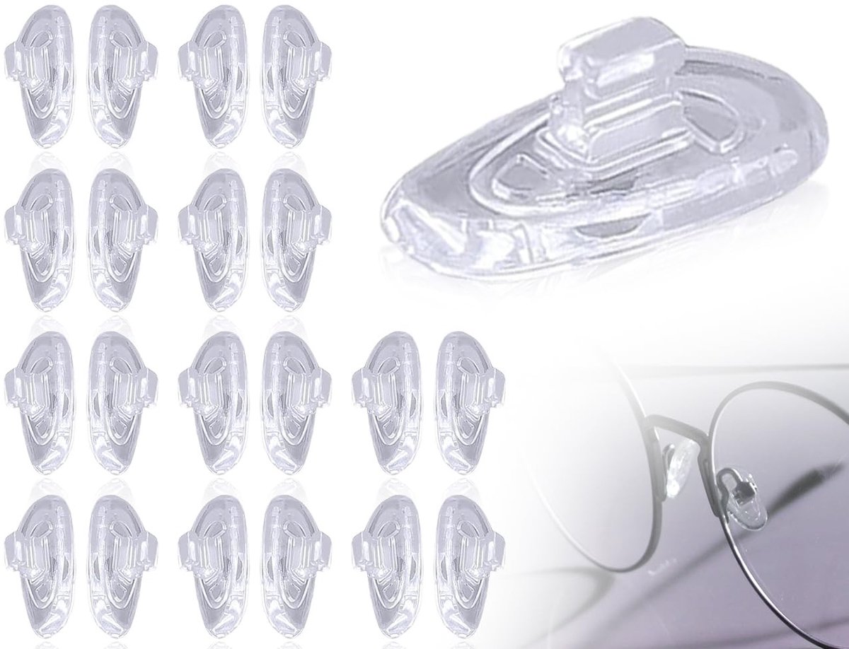 Solidchoice - Set van 10 Neuskussentjes voor Brillen, Transparante Silicone