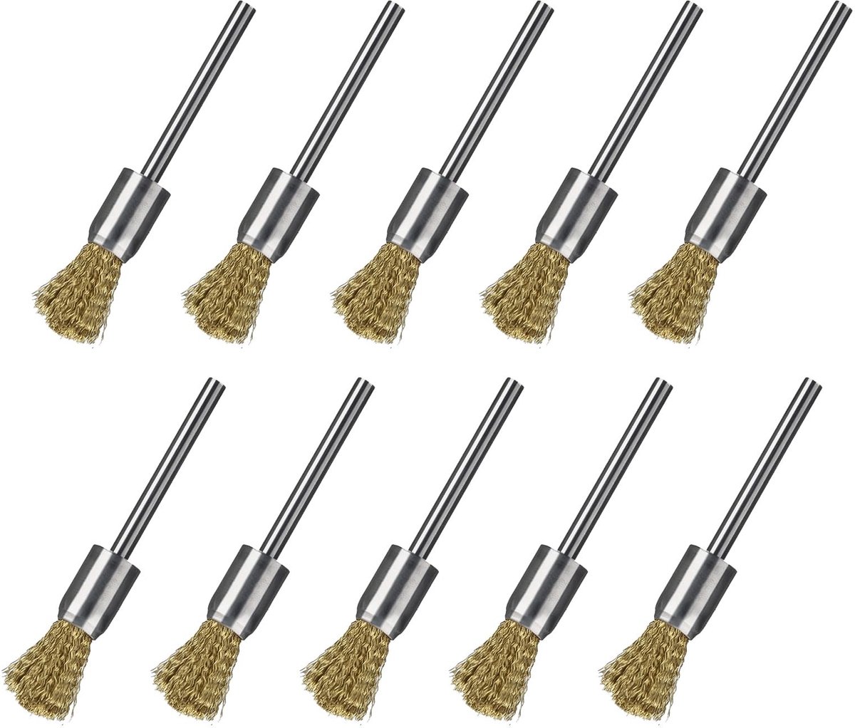 Solidchoice - 10 Stuks Mini Draadborstels voor Reinigen en Schuren