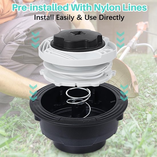 Geschikt voor C6-2 kop voor STIHL bosmaaier FS38 FS40 FS45 FS50 FSE60 FSE71 FSE81 FSA60R FSA86R FSB-KM, JRISBO Autocut C 6-2 trimmerkop, accessoires voor draadtrimmers van JRISBO — afbeelding 4
