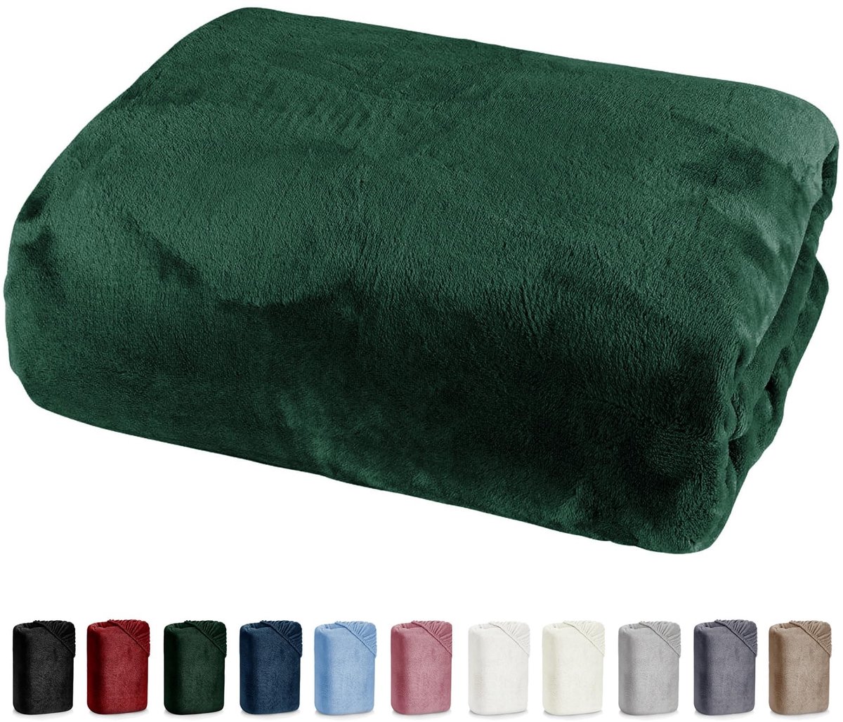 Solidchoice - Luxe Hoeslaken van Kasjmiergevoel voor een Comfortabele Nachtrust, 100 x 200 cm, Dennengroen