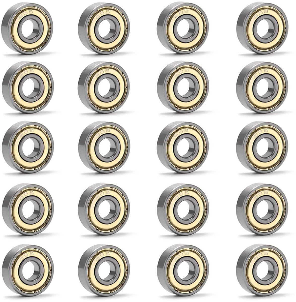 Solidchoice - 20 Stuks 608 ZZ Kogelgelagerde Lagers voor Diverse Toepassingen