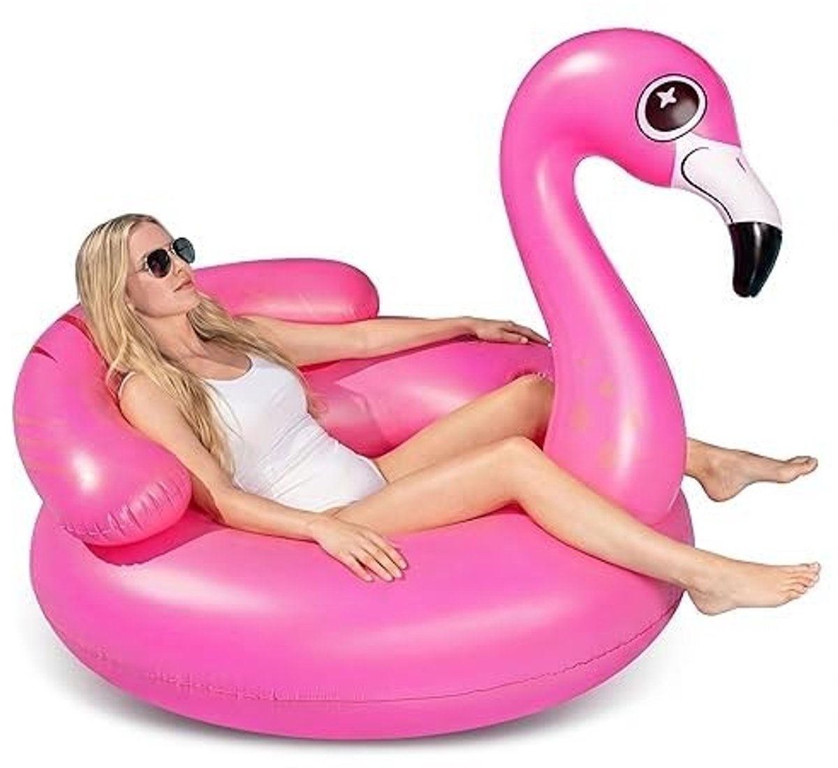 Solidchoice - Opblaasbare Flamingo Zwemring met Koelhouder 112 cm