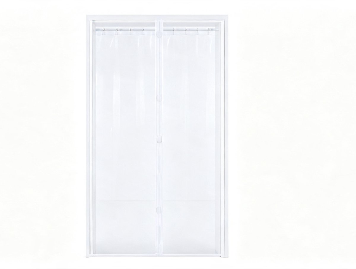 Magnetische hordeur, geschikt voor deurkozijnen van 32 x 80 inch, handsfree wit gaas | 34 x 81 inch versterkte magnetische hordeur, geschikt voor huishoudens met huisdieren